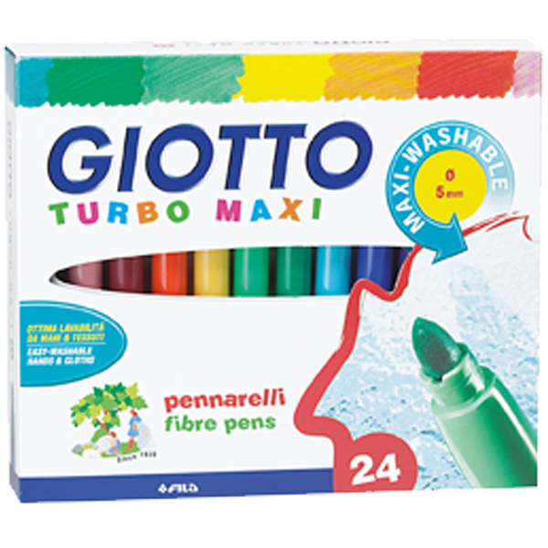 Giotto Keçeli Boya Kalemi Turbo Maxi 24 Renk 455000