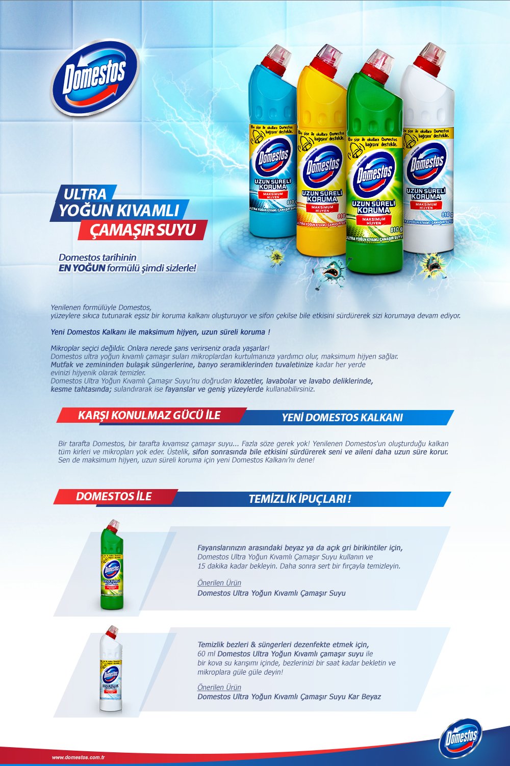 Domestos Çamaşır Suyu Kar Beyazı 750 Ml