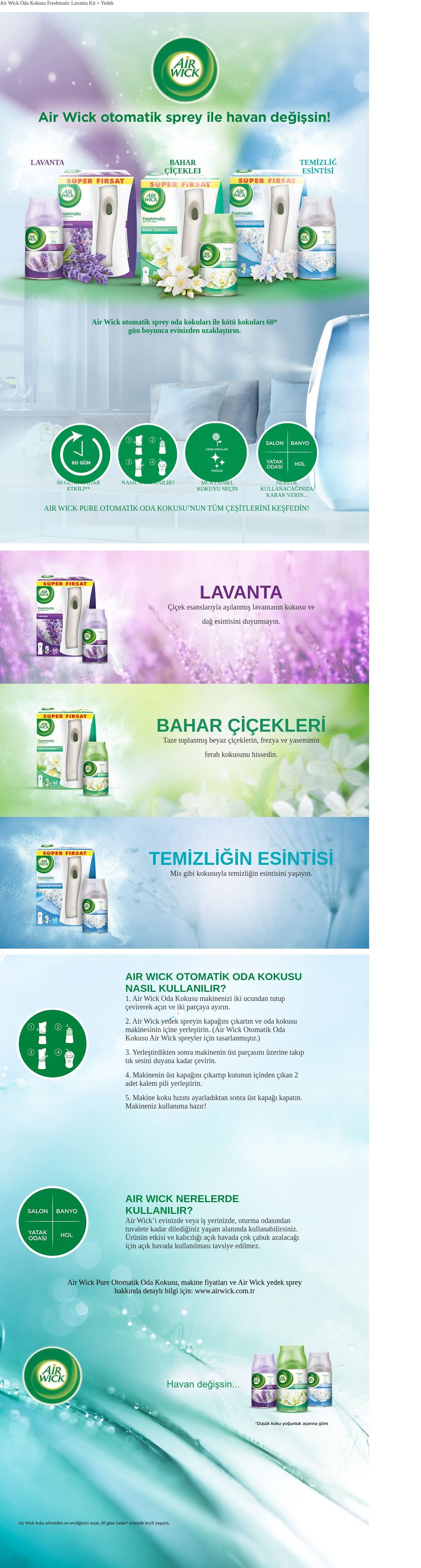 Air Wick Oda Kokusu Freshmatic Makine + Yedek 250 Ml Lavanta