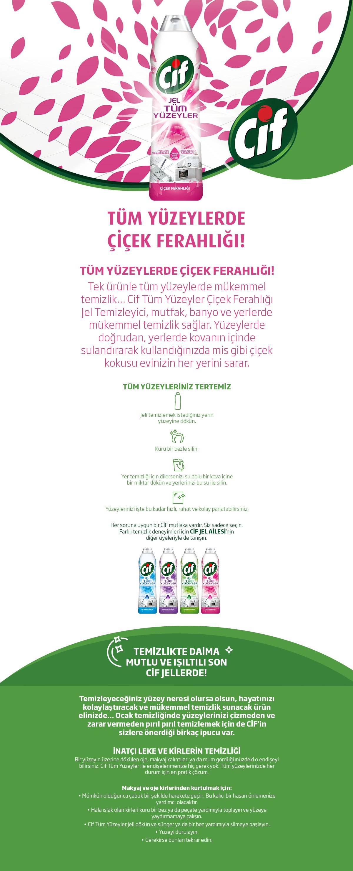Cif Tüm Yüzeyler Jel Çiçek Ferahlığı 750 Ml