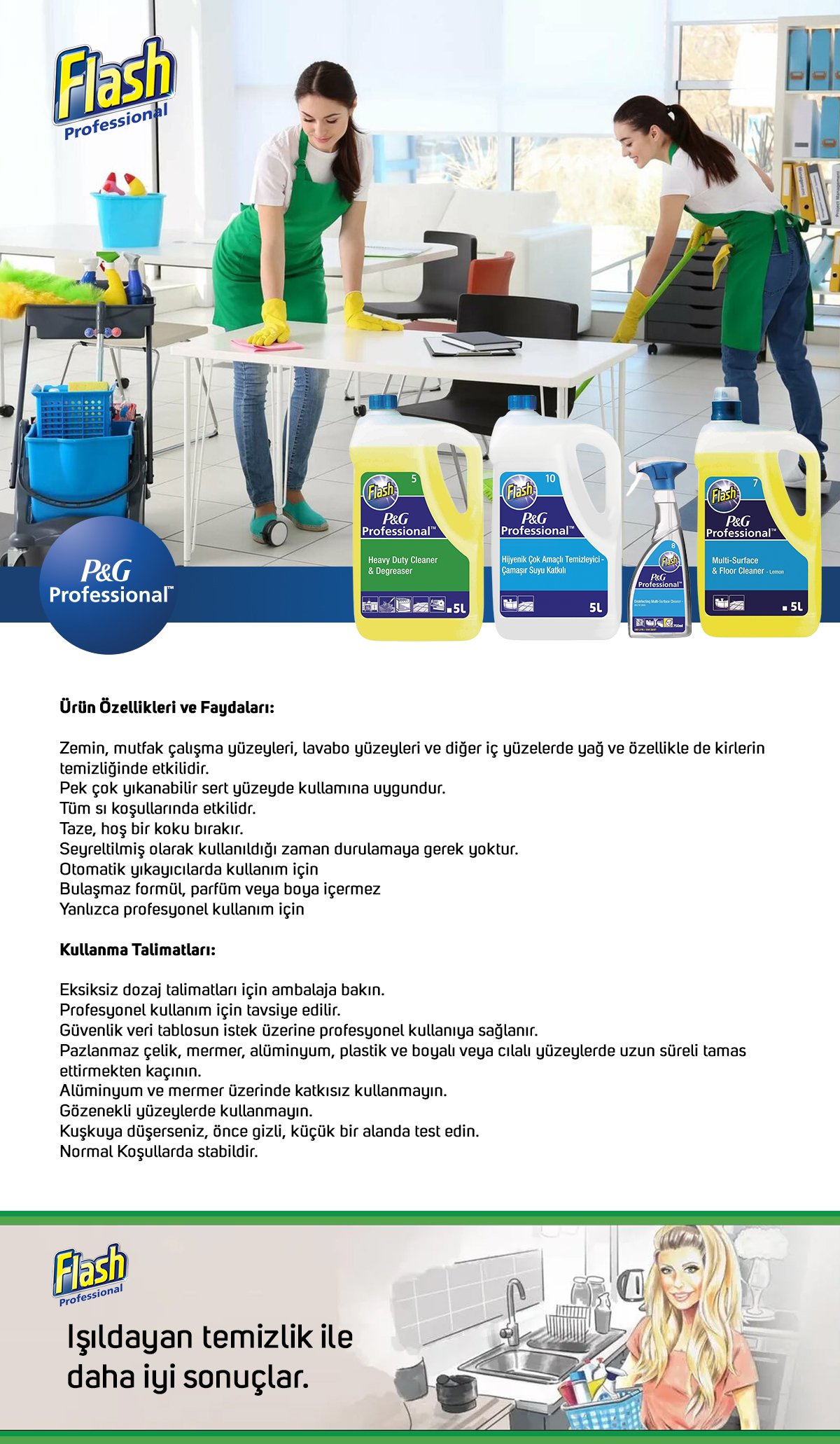 Flash Professional No:7 Yer ve Yüzey Temizleyici Limonlu 5 lt 
