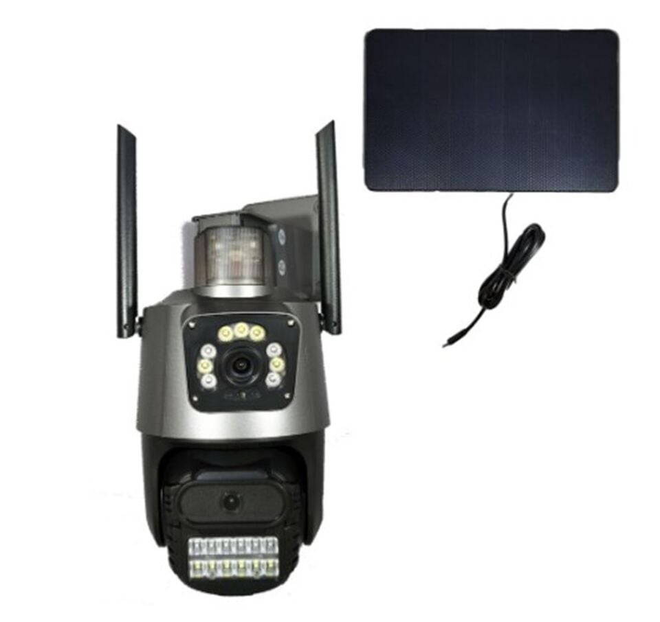 Apronx APX-WSP242 6Mp 2.8mm 4G Solar Çift Kamera 19 Led PTZ