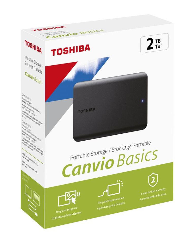 Toshiba 2TB Canvio Basic 2.5'' Gen1 Siyah HDTB520EK3AA Harici Harddisk -YENİ-