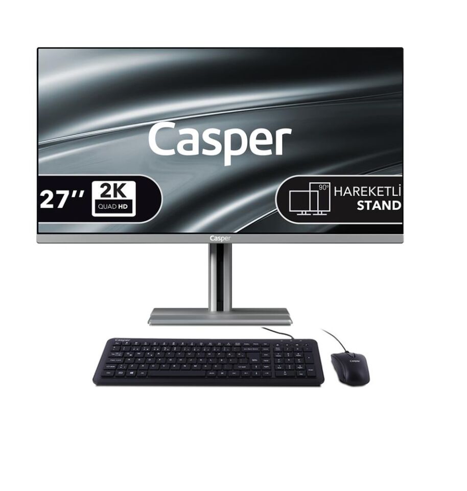 Casper Nirvana A97.1362-DQ00A-V-G Gri i7 13620H 32GB 1TB NVME SSD 27'' Pivot W11 Home All In One