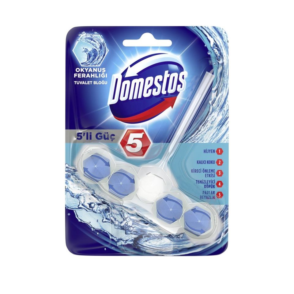 Domestos 5'li Güç Okyanus Ferahlığı Wc Blok 55 Gr
