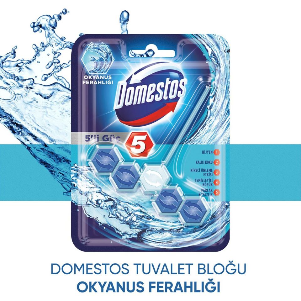 Domestos 5'li Güç Okyanus Ferahlığı Wc Blok 55 Gr