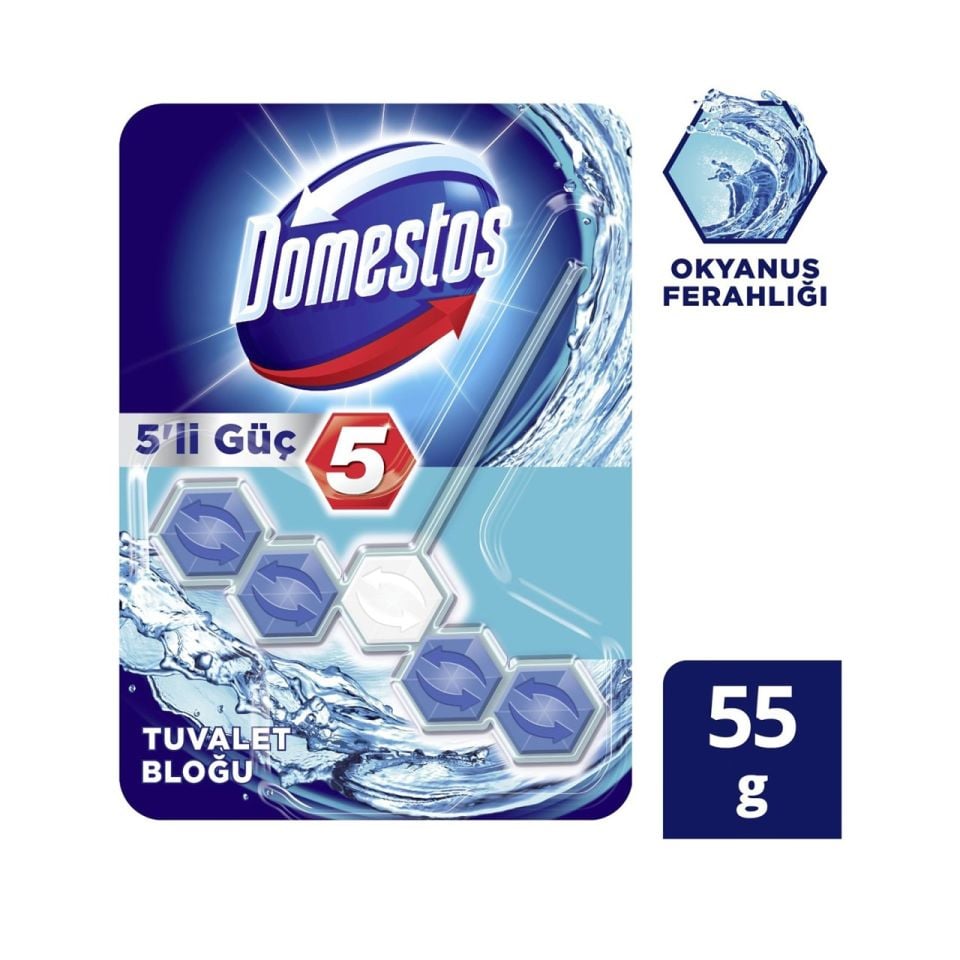 Domestos 5'li Güç Okyanus Ferahlığı Wc Blok 55 Gr