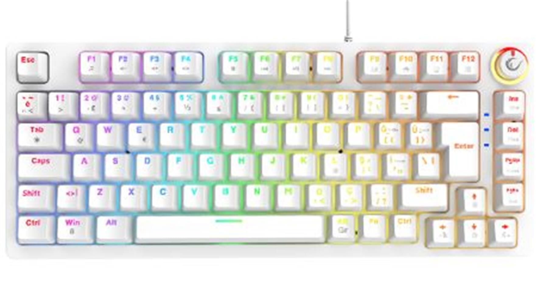 Rampage ENIGMA 75 Beyaz USB RGB Aydınlatmalı Red Switch Tam Türkçe  Gaming Mekanik Klavye