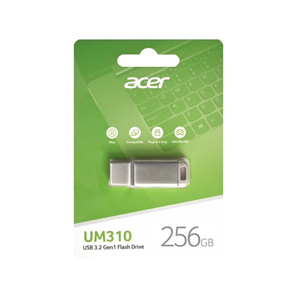 Acer 256GB USB3.2 UM310-256GB Metal Flash Bellek (120-100 MB-s) Okuma-Yazma