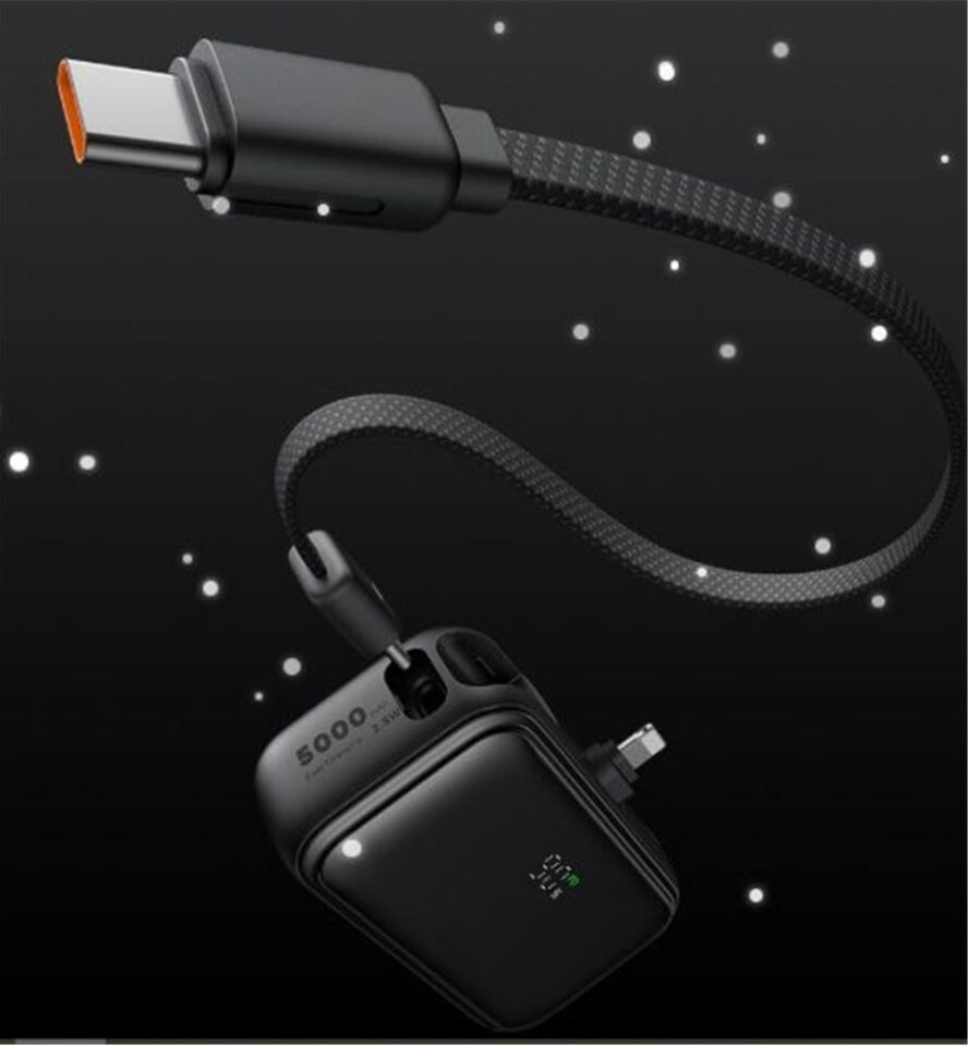 MCDODO MC-7800 5000mAh 22.5W Dahili Kablo ve Lightning Konnektörlü Mini Powerbank