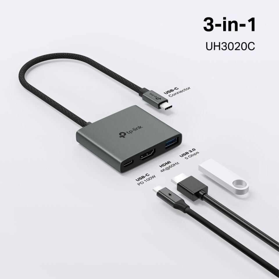 Tp-Link UH3020C USB Type C Docking Station 3 Port ( USB-C + HDMI + USB 3.0)
