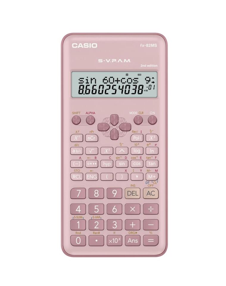 Casio FX-82MS-2-PK-W-DTF Versiyon Bilimsel Pembe Fonksiyonlu Hesap Makinesi