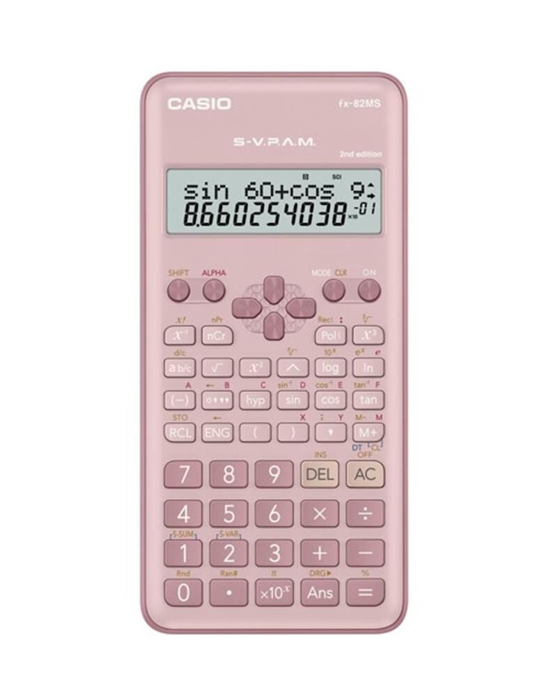 Casio FX-82MS-2-PK-W-DTF Versiyon Bilimsel Pembe Fonksiyonlu Hesap Makinesi