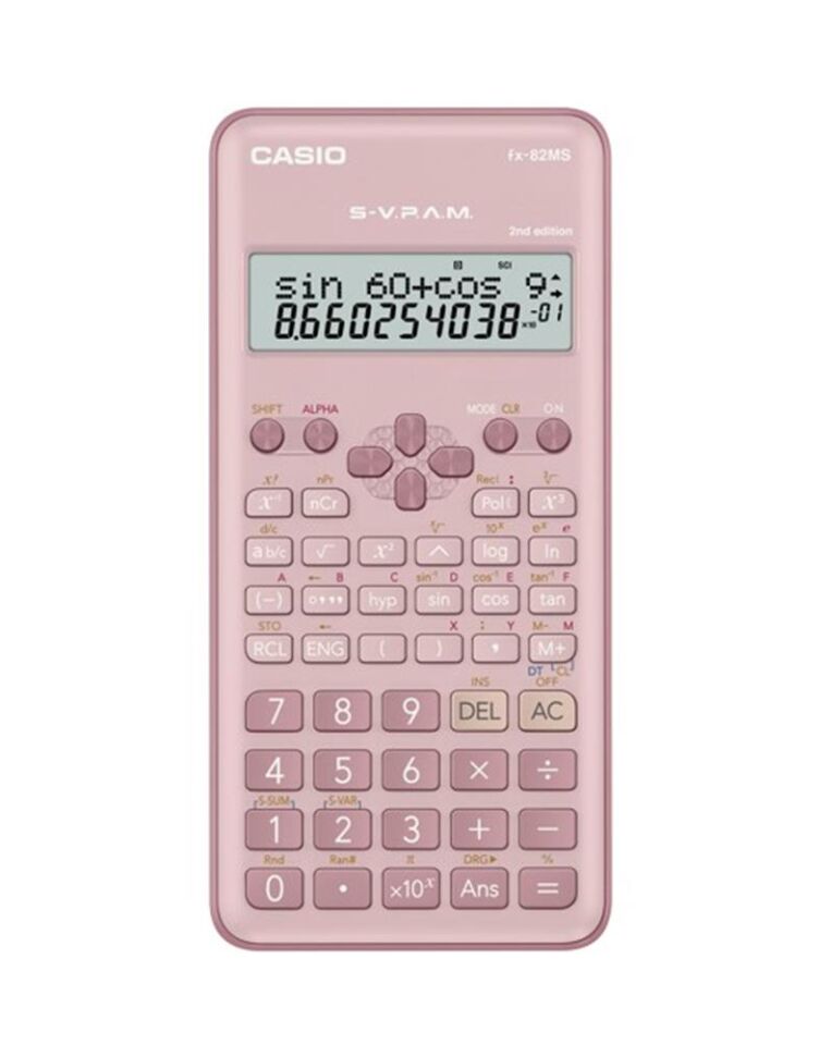 Casio FX-82MS-2-PK-W-DTF Versiyon Bilimsel Pembe Fonksiyonlu Hesap Makinesi
