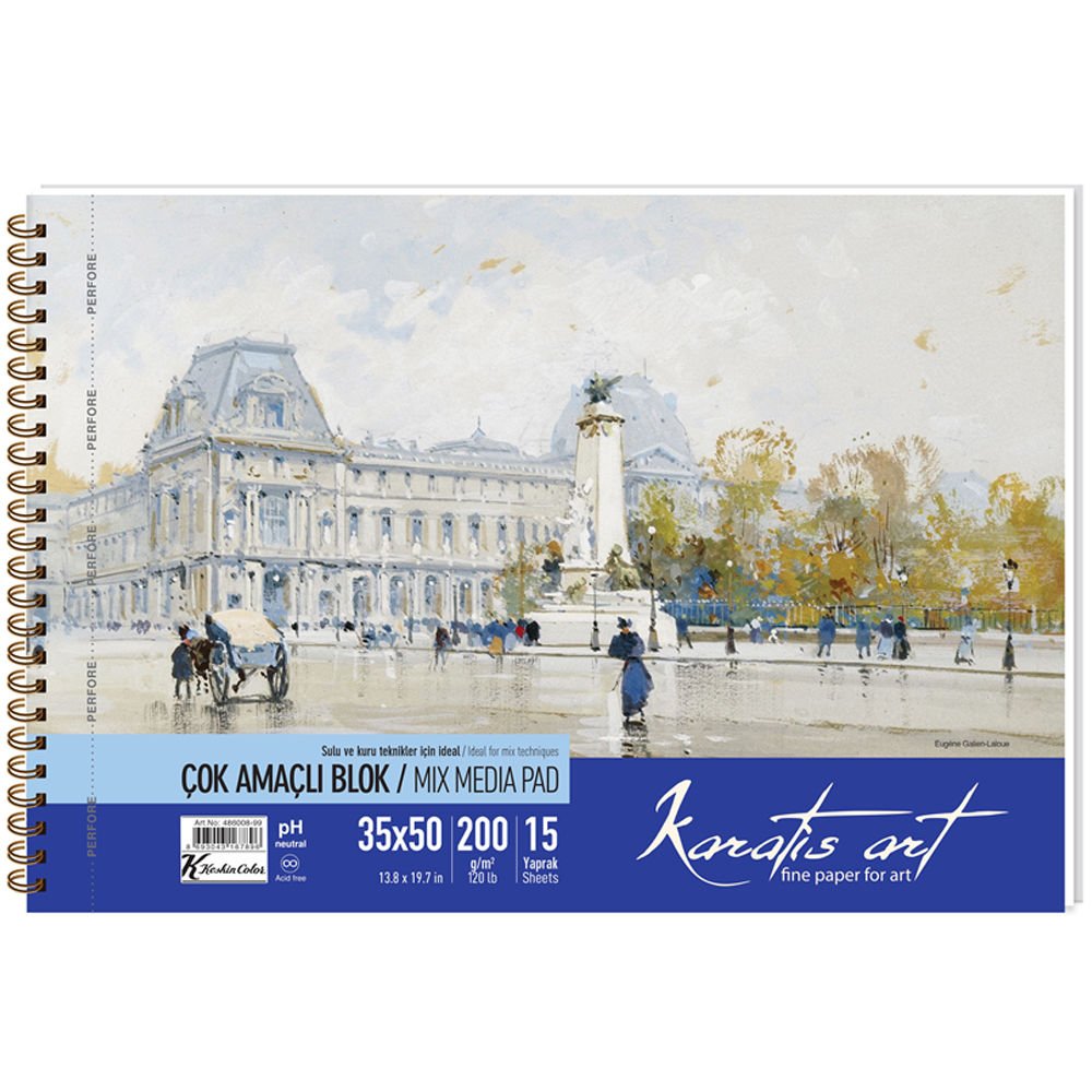 Karatis Resim Blok Spiralli Art 200 Gr 35x50 15 Yp