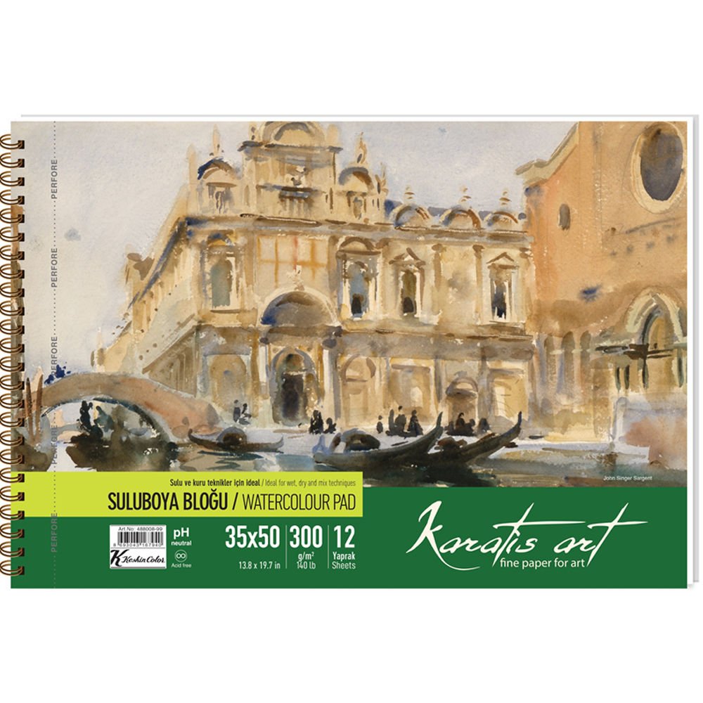 Karatis Suluboya Blok Spiralli Art 300 Gr 35x50 12 YP 488008-99