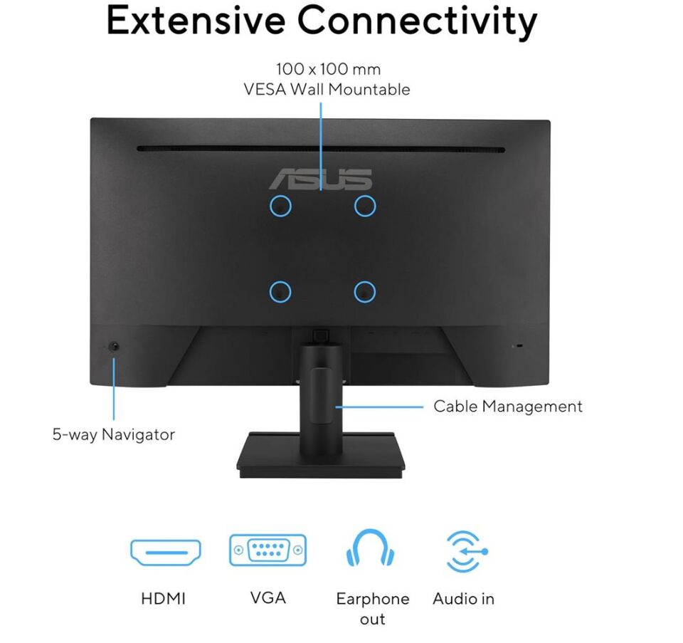 Asus 23.8'' VA249HG IPS 1920x1080 1ms 120Hz 300cd VESA 3YIL Monitör