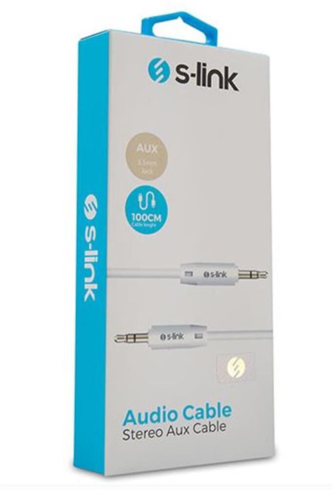 S-link SL-SP70 1m Beyaz 3.5mm Stereo Ses Kablosu