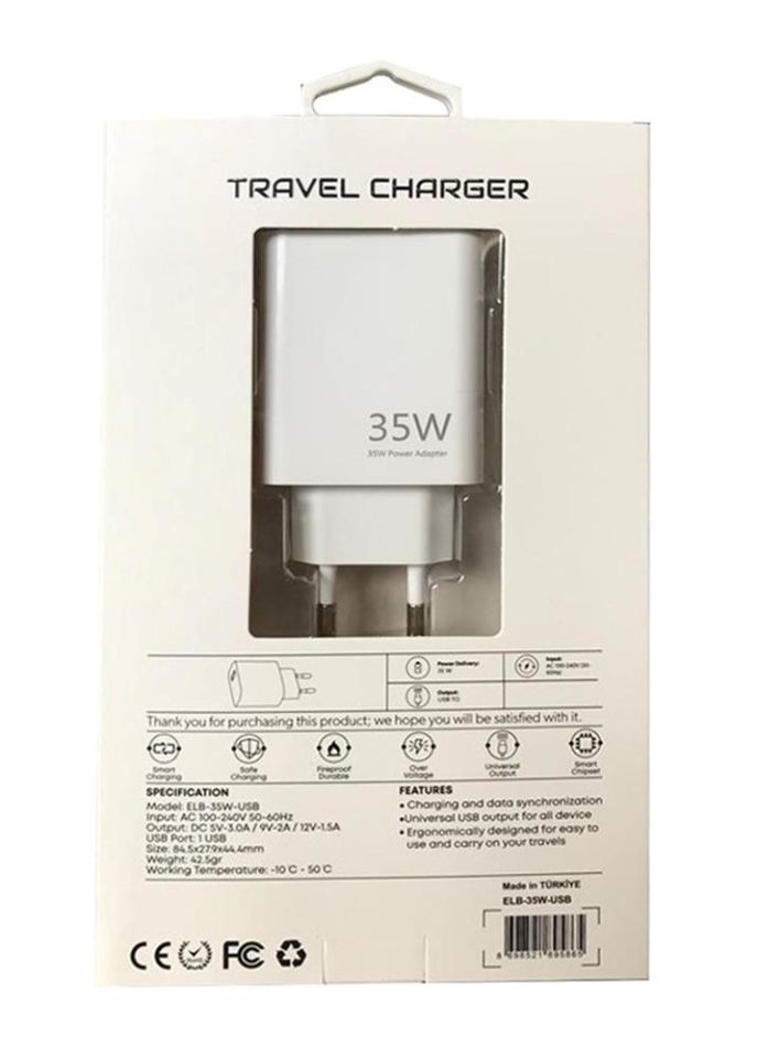 Elba ELB11 Elb-35w USB 35w Hızlı Şarj Akım Koruma EV Şarj Kafa