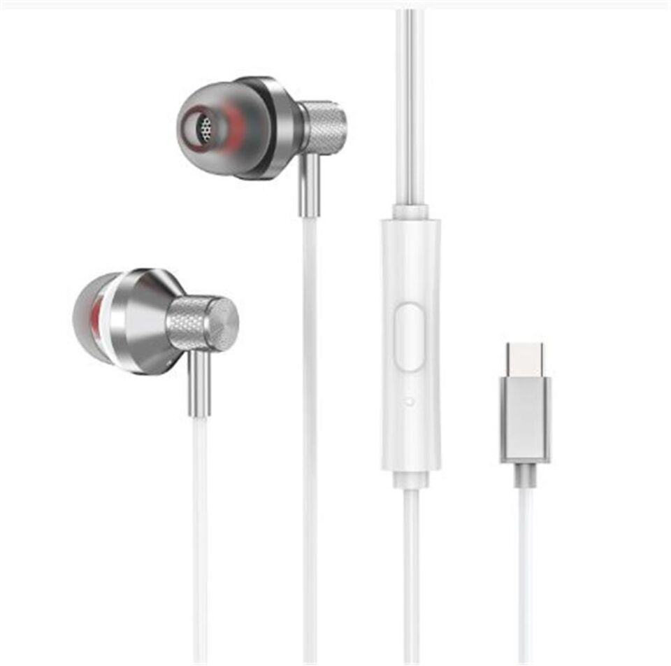 S-link SL-TPK03 TypeC Telefon Uyumlu Metal Beyaz Kulak İçi Mikrofonlu Kulaklık