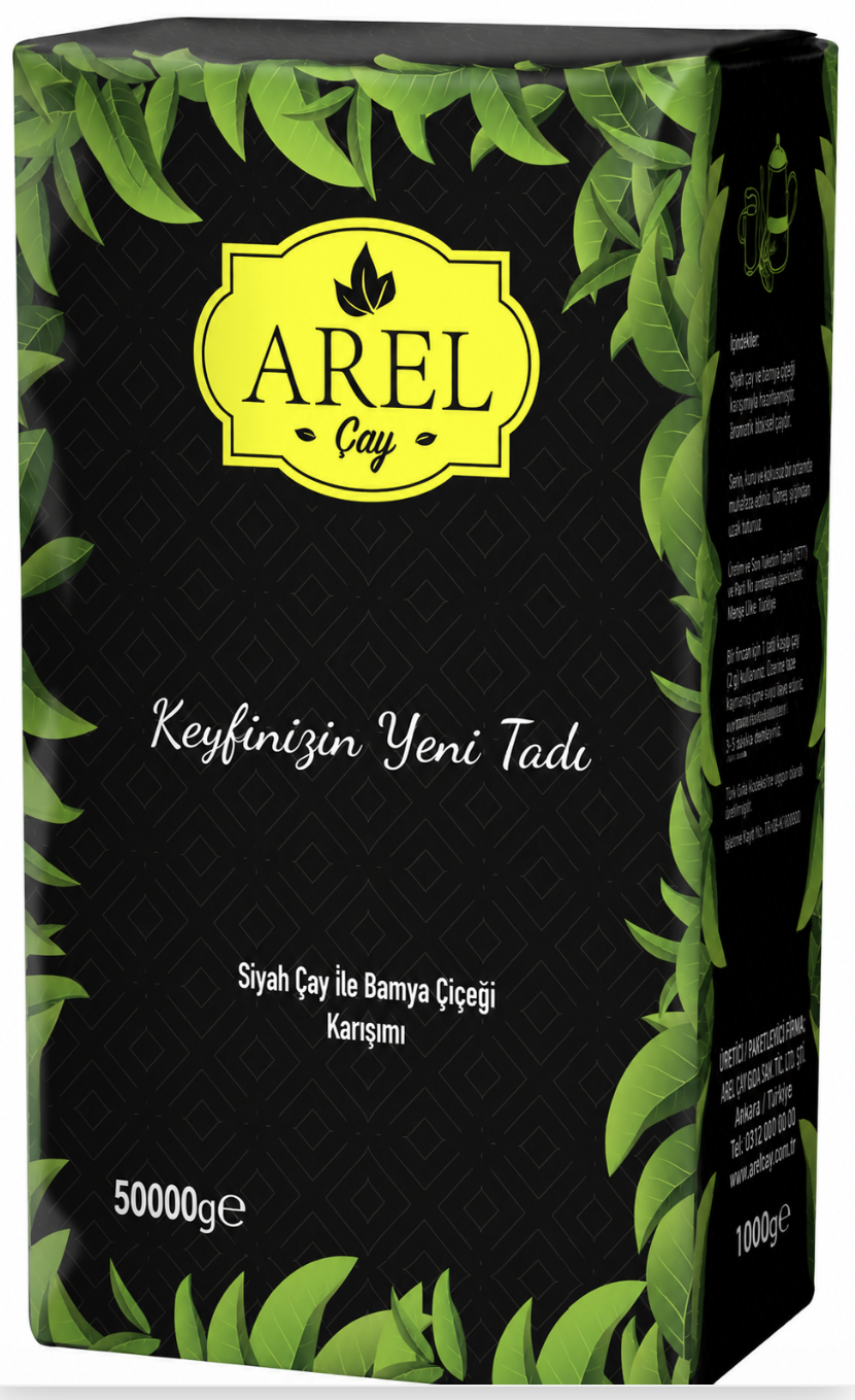 Arel Siyah Çay ile Bamya Çiçeği Karışımı Dökme Çay 5000 Gr