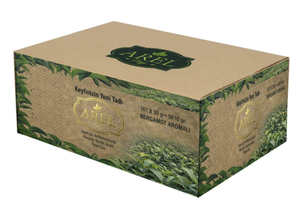 Arel Siyah Çay ile Bamya Çiçeği Karışımı Bergamotlu Demlik Poşet Çay 30x167 Adet (5010 Gr)