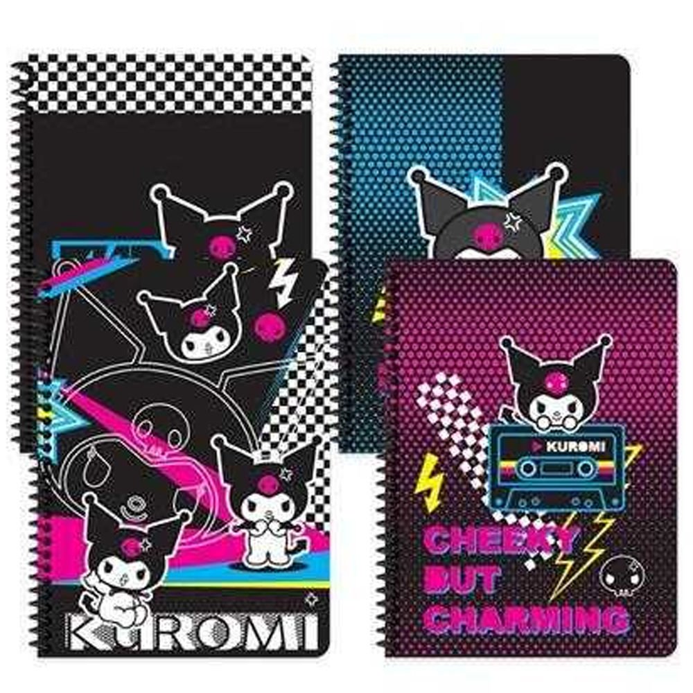 Kuromi Defter Spiralli Karton Kapak 16,5x22,5 80 YP Kareli 380632-12