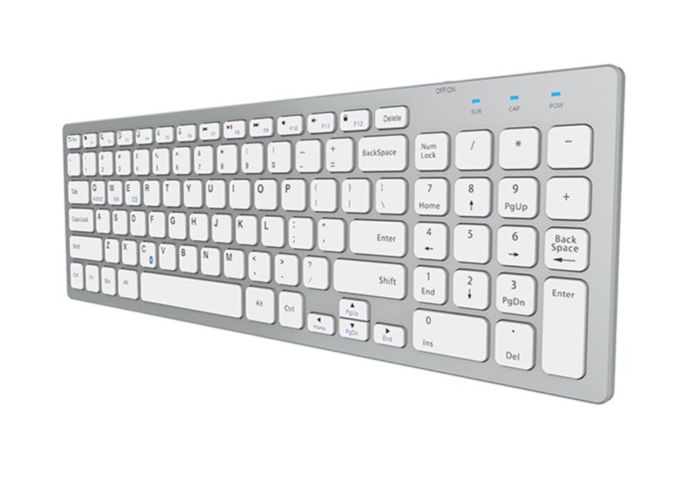 Everest KB-80W Beyaz-Gümüş 2.4Ghz Ultra İnce Q Mac-Win-Android-Ios Uyumlu Kablosuz Klavye