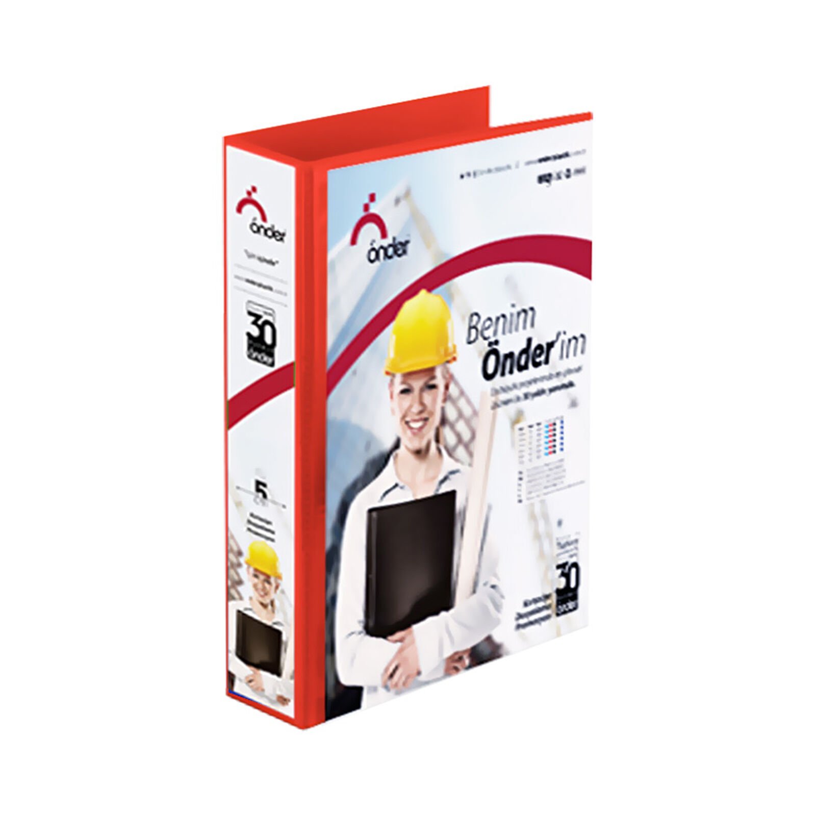Önder Sunum Klasörü 4 Halkalı 30 MM A4 Kırmızı 2013-2