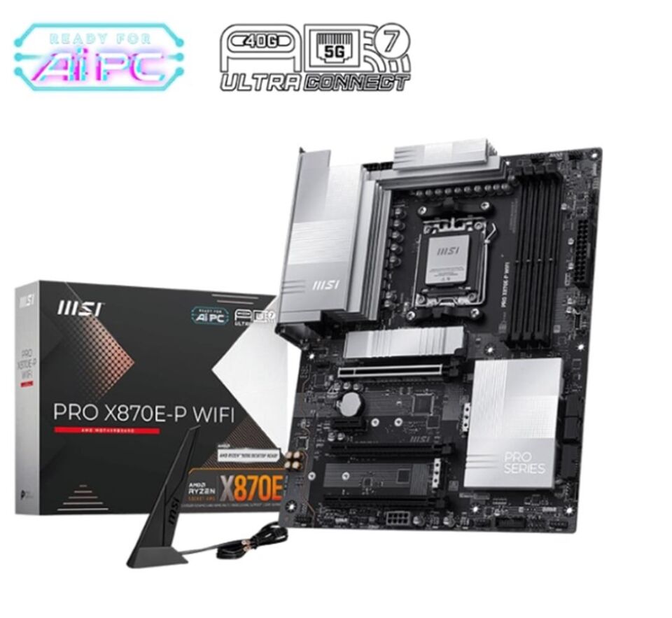Msi Pro X870E-P WIFI DDR5 AMD X870E AM5 Soket DDR5 8200+(OC)MHz ATX Oyuncu (Gaming) Anakart