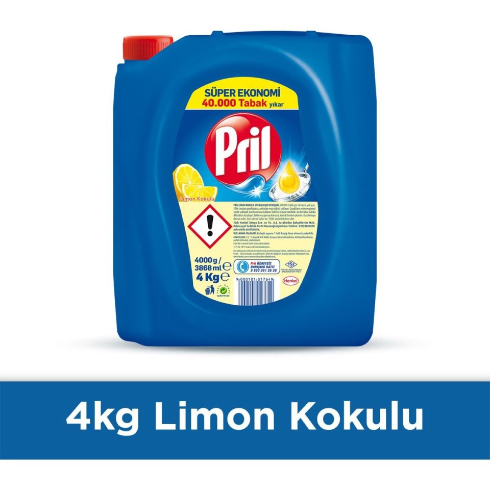 Pril Sıvı Bulaşık Deterjanı  Limon 4 Kg