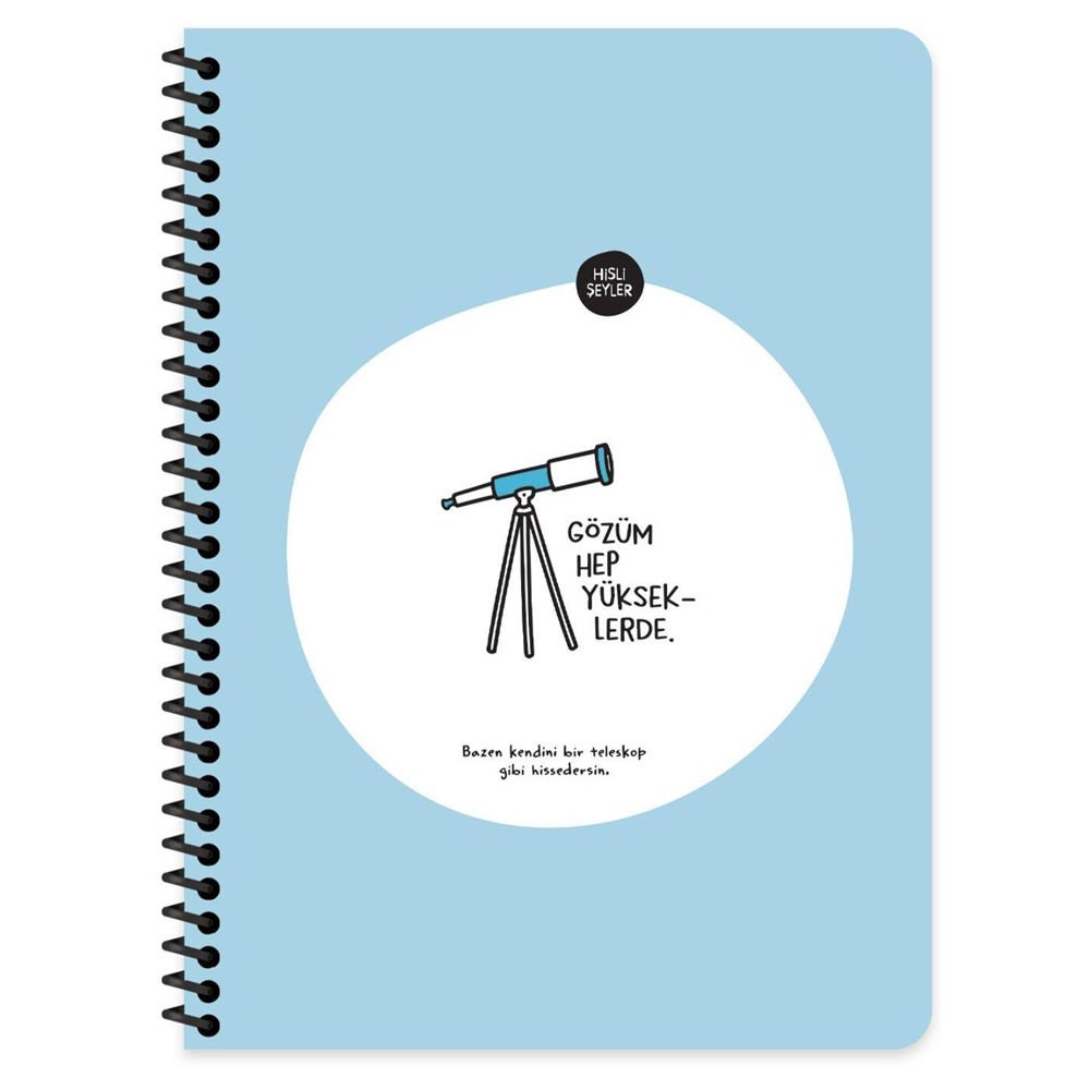 Hisli Şeyler Stickerli Defter Gözüm Yükseklerde 16,5x22,5 80 Yp.Çiz.
