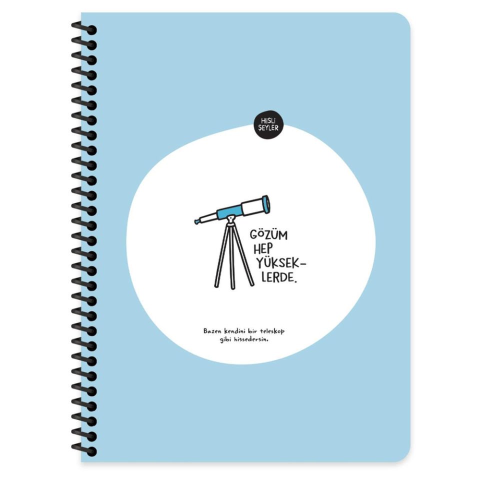 Hisli Şeyler Stickerli Defter Gözüm Yükseklerde 16,5x22,5 80 Yp.Çiz.