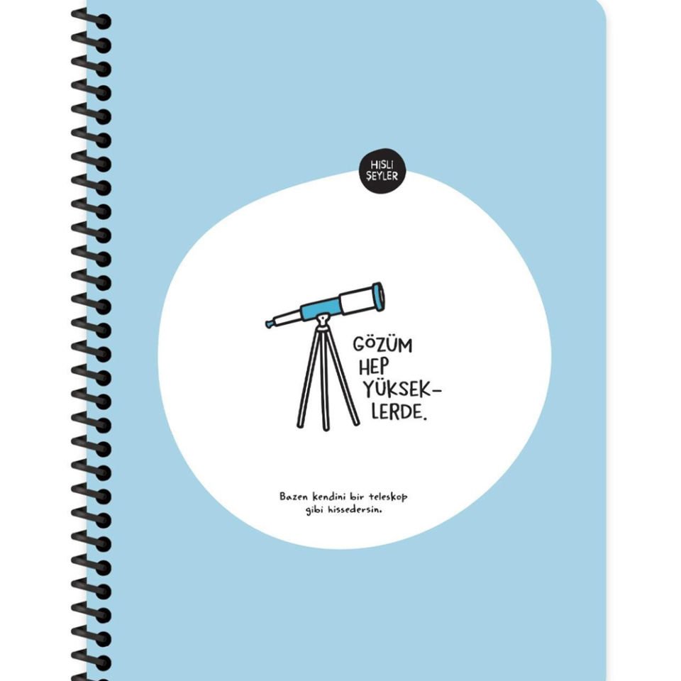 Hisli Şeyler Stickerli Defter Gözüm Yükseklerde 16,5x22,5 80 Yp.Kar.