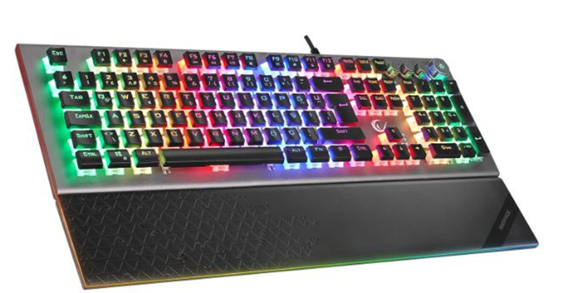 Rampage KB-R101 IMPRESSIVE Gri-Siyah USB RGB Aydınlatmalı İnce Tasarım Red Switch Oyuncu Klavyesi