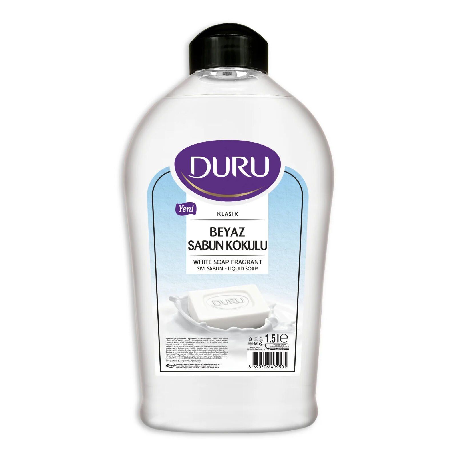 Duru Beyaz Sabun Kokulu Sıvı Sabun 1,5lt