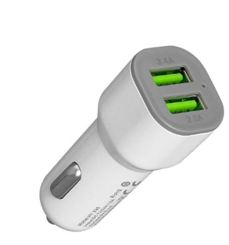 Hytech HY-X40 3.1A Hızlı Şarj 2 USB Beyaz Araç Şarj Cihazı
