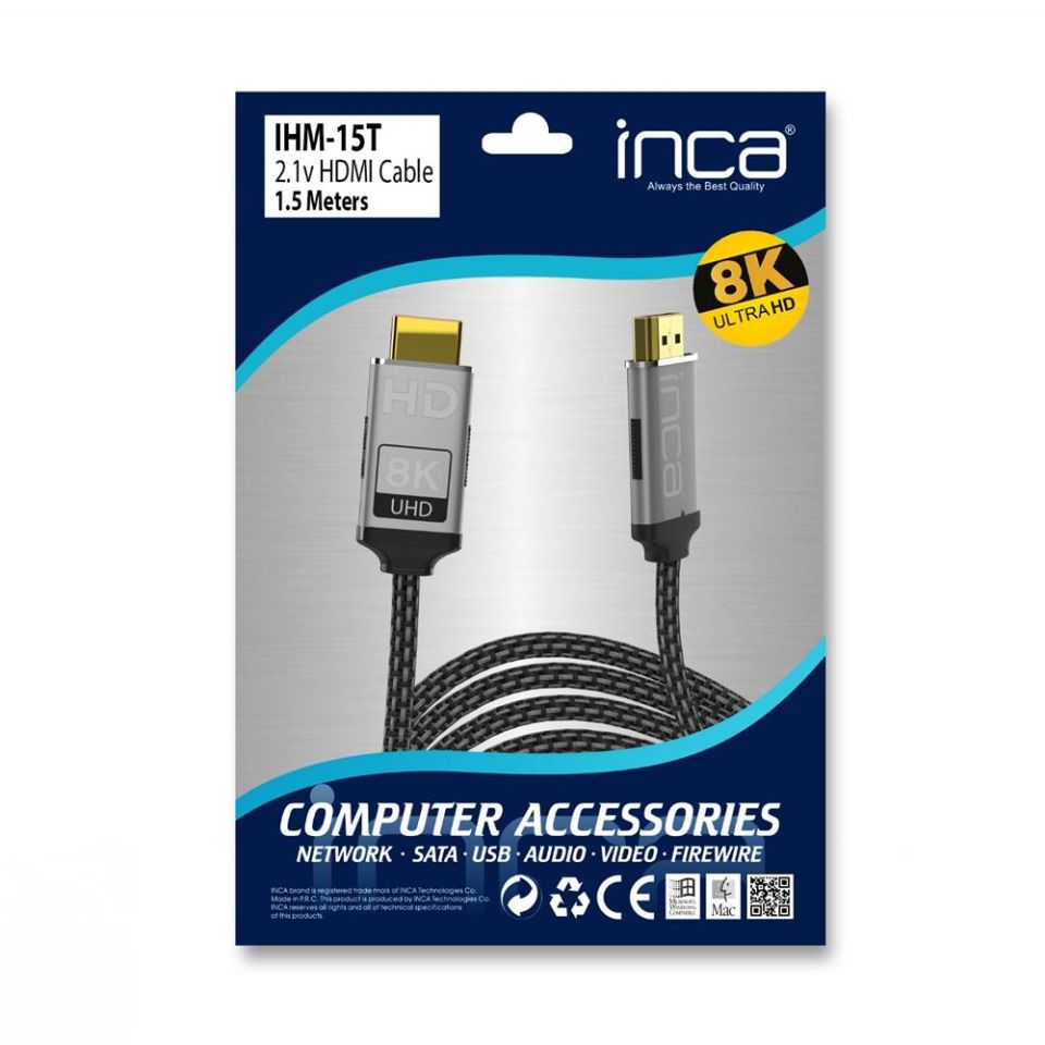 Inca IHM-15T 1.5mt 2.0  Hdmı To Hdmı Kablo 8K 2.1V