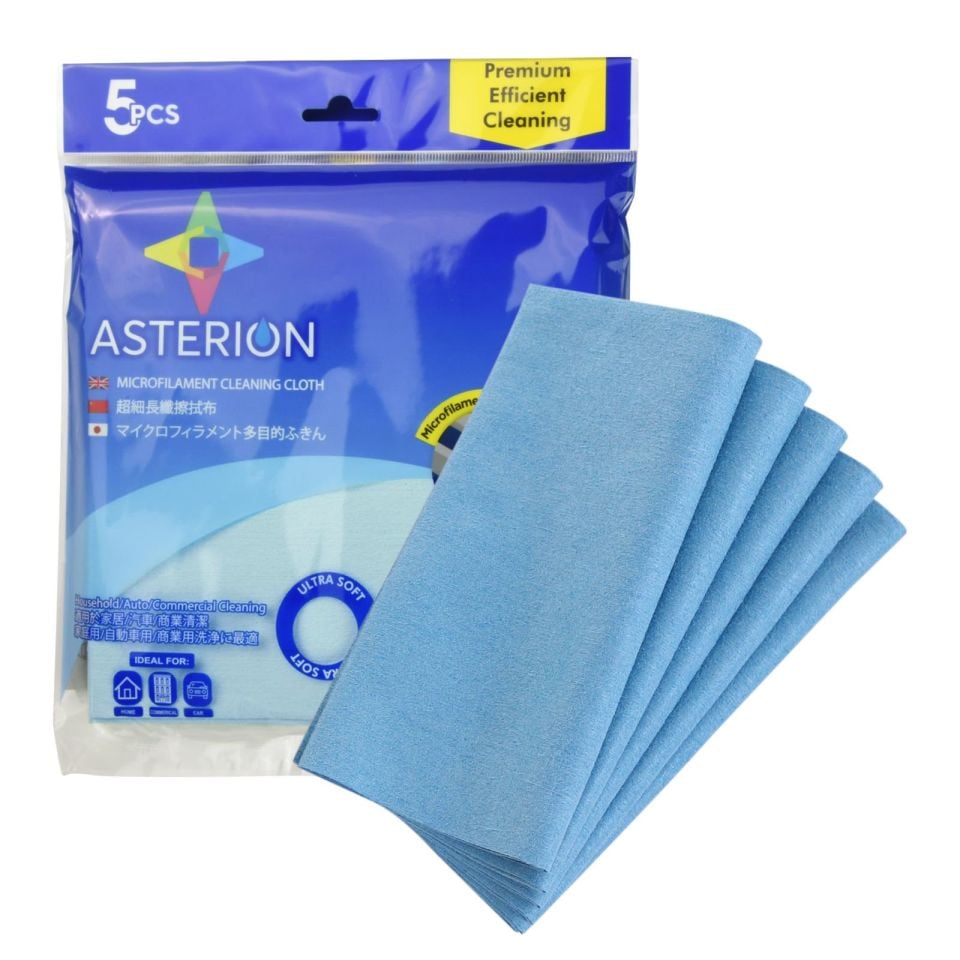 Asterion Mikrofilament Mavi Temizlik Bezi 5'li Paket