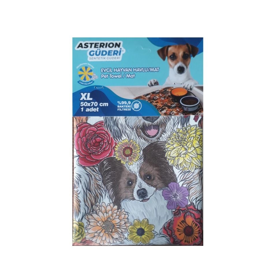 Asterion Pet Havlu Matı ve Köpek Desen Baskılı 50x70 cm