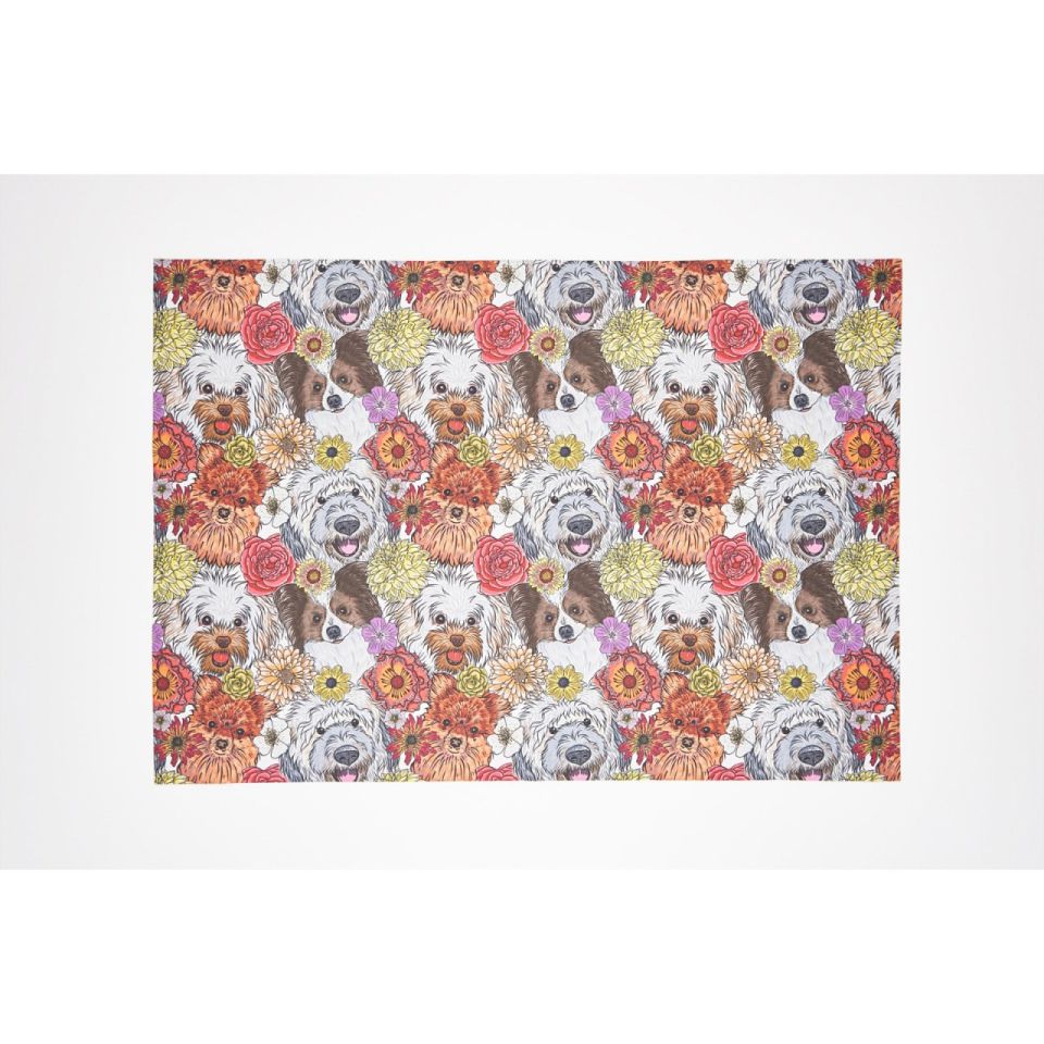 Asterion Pet Havlu ve Matı Köpek Desen Baskılı 50x70 cm
