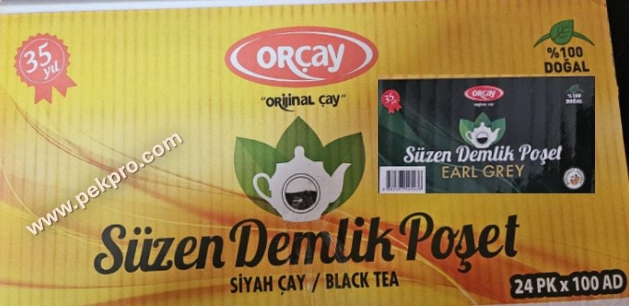 Orçay Demlik Poşet Çay Bergamotlu, 3.2 Grx100Adetx24Paket (Early Grey)