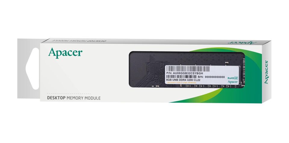 Apacer 8 GB (1x8GB) 3200Mhz CL22 DDR4 Ram (AU08GGB32CSYBGH) Pc Bellek