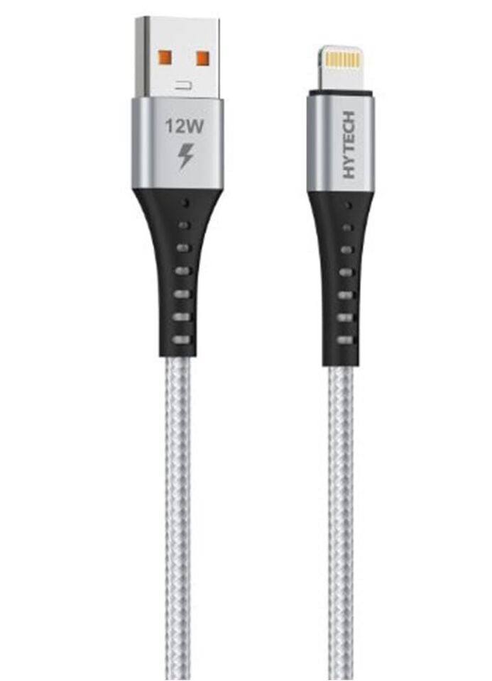 Hytech HY-X331 1m 2.4A Lightning Silver Gri Data + Şarj Kablosu
