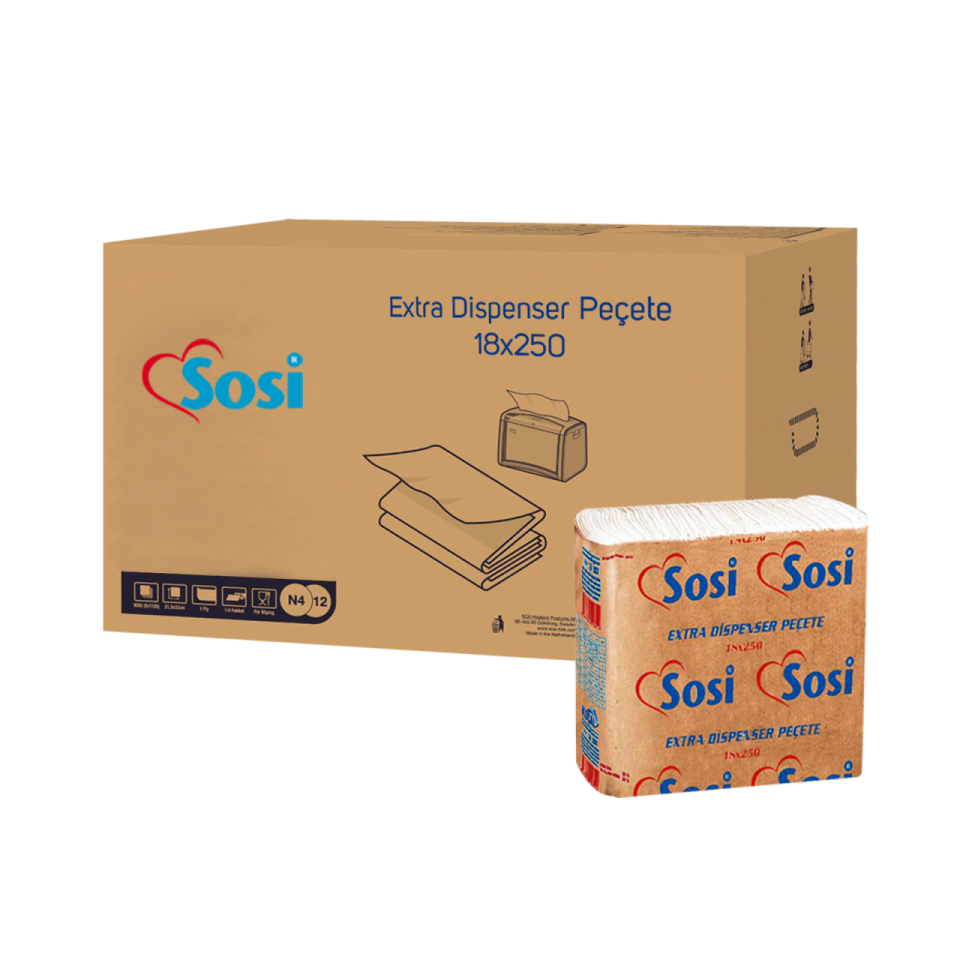 SOSİ Extra Plus Dispenser Peçete 18x250'li