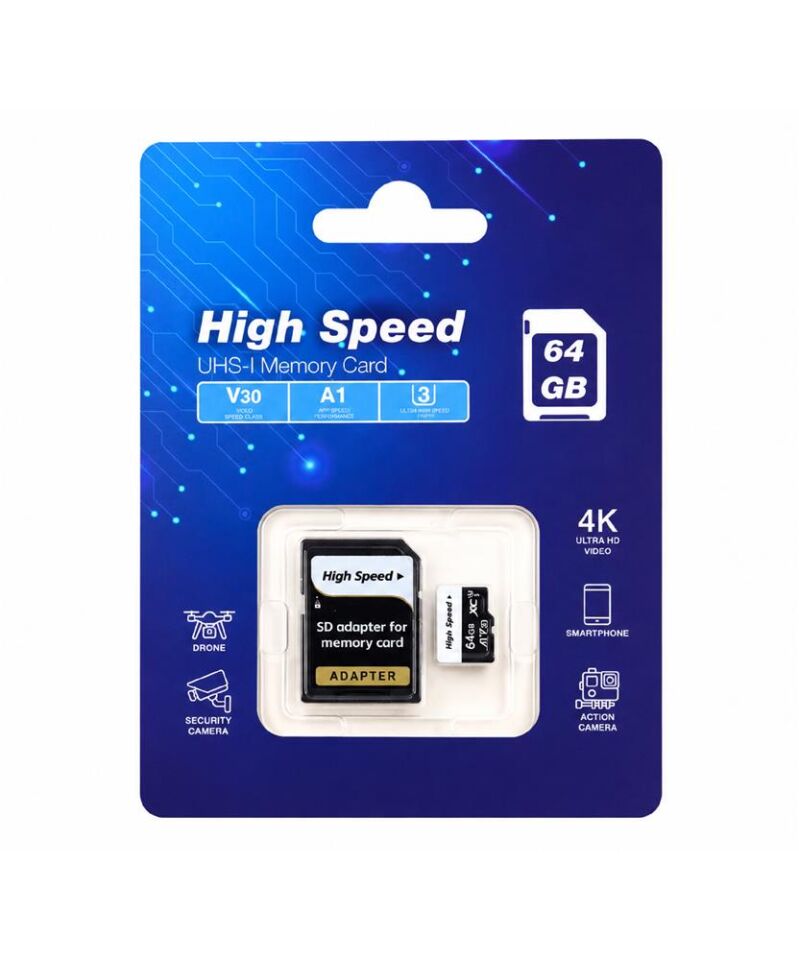 ELBA High Speed 64GB A1 V30 U3 Micro Hafıza Kartı Class10