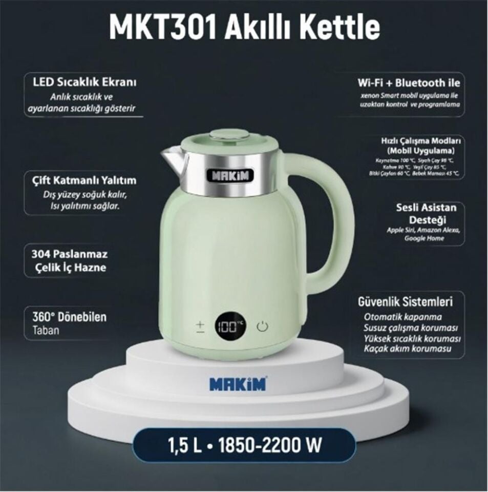 Makim MKT301 AKILLI YEŞİL KETTLE