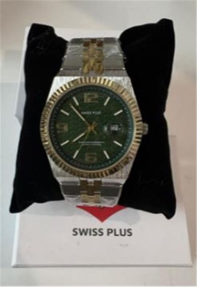 Swiss Plus Man Watch Premium Seri Model-3 ST3450AGS Green-Gold