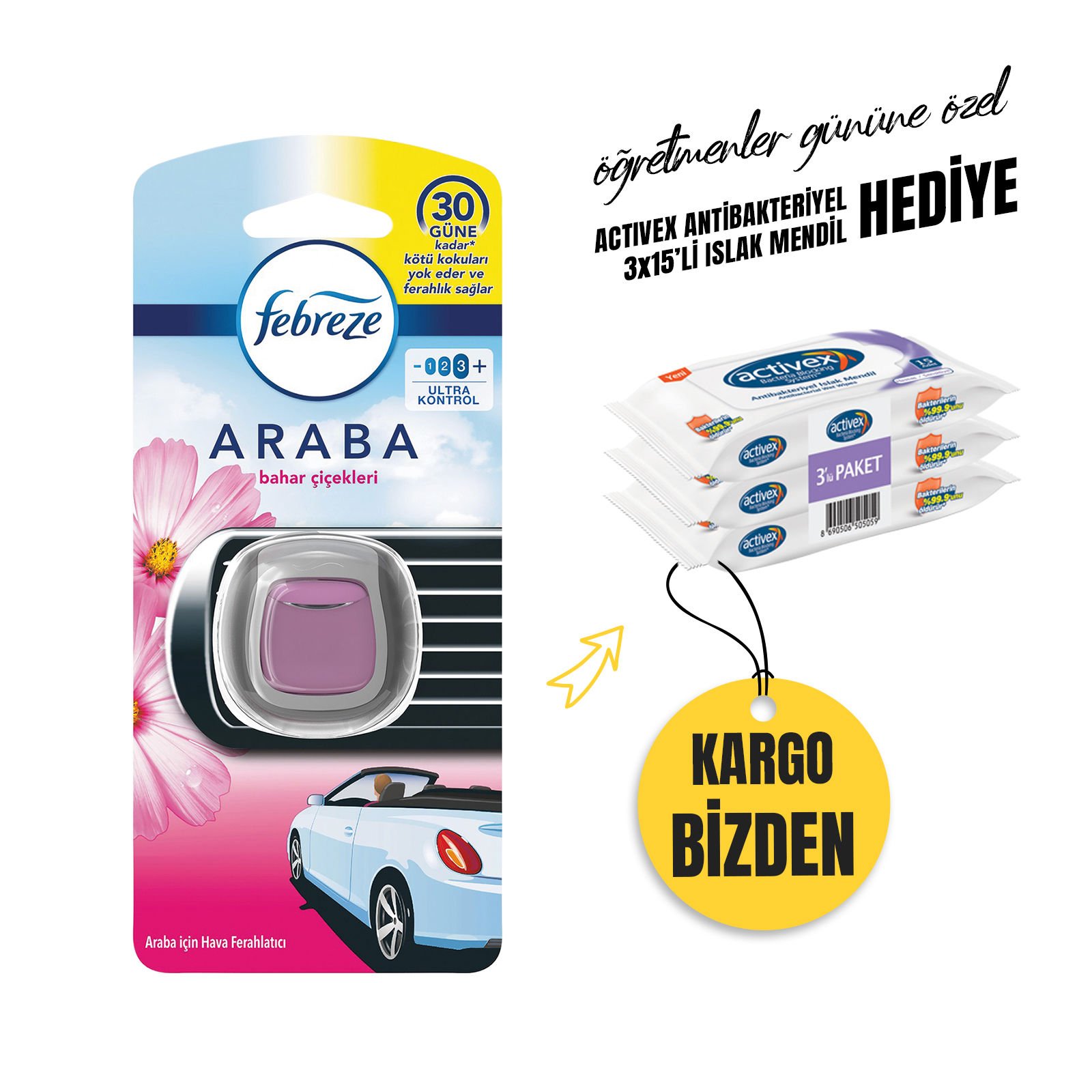 Febreze Hava Ferahlatıcı Araba Kokusu Bahar Çiçekleri 2 ml