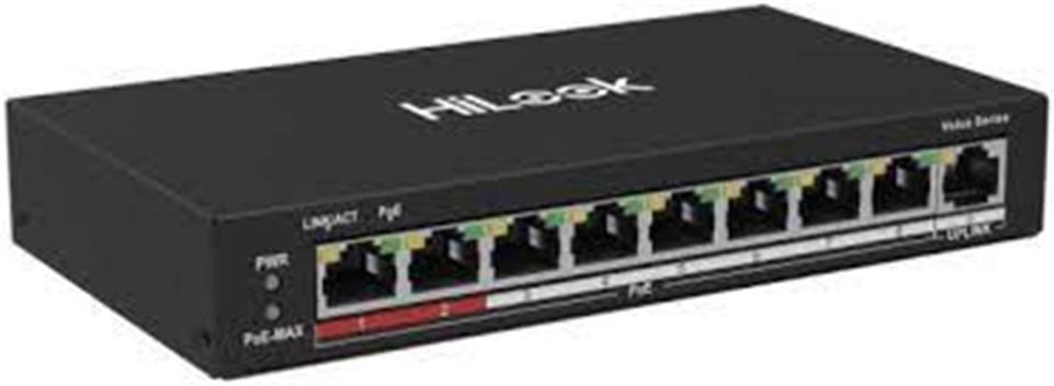 Hılook NS-0109P-60(B) 8 Port 10-100-1000 8 Port PoE 60W +1 Port Megabit Uplink Poe Switch